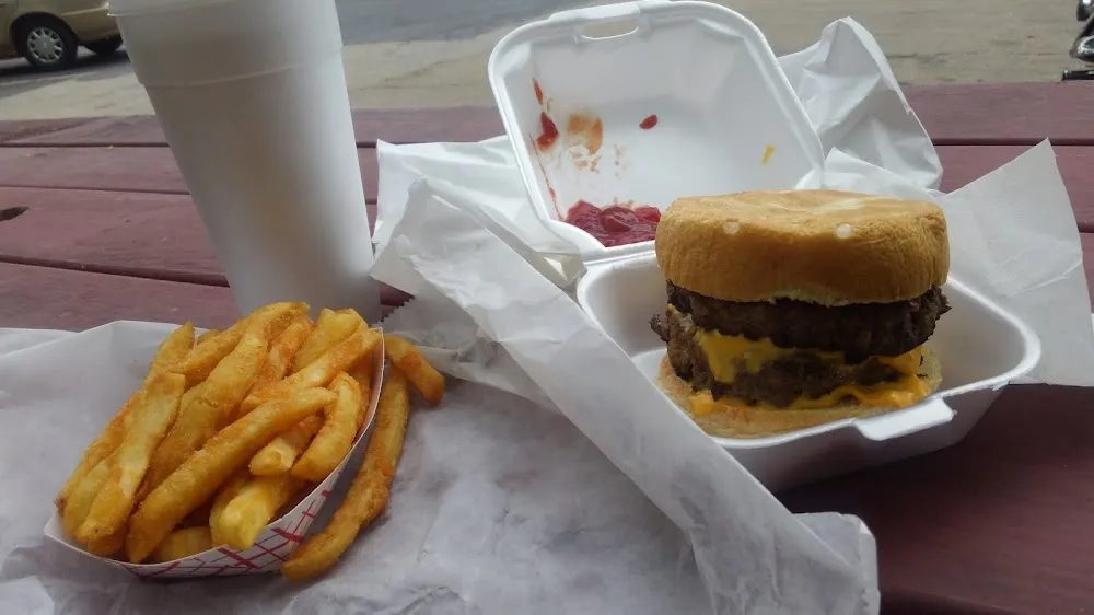 Double Burger and Fries